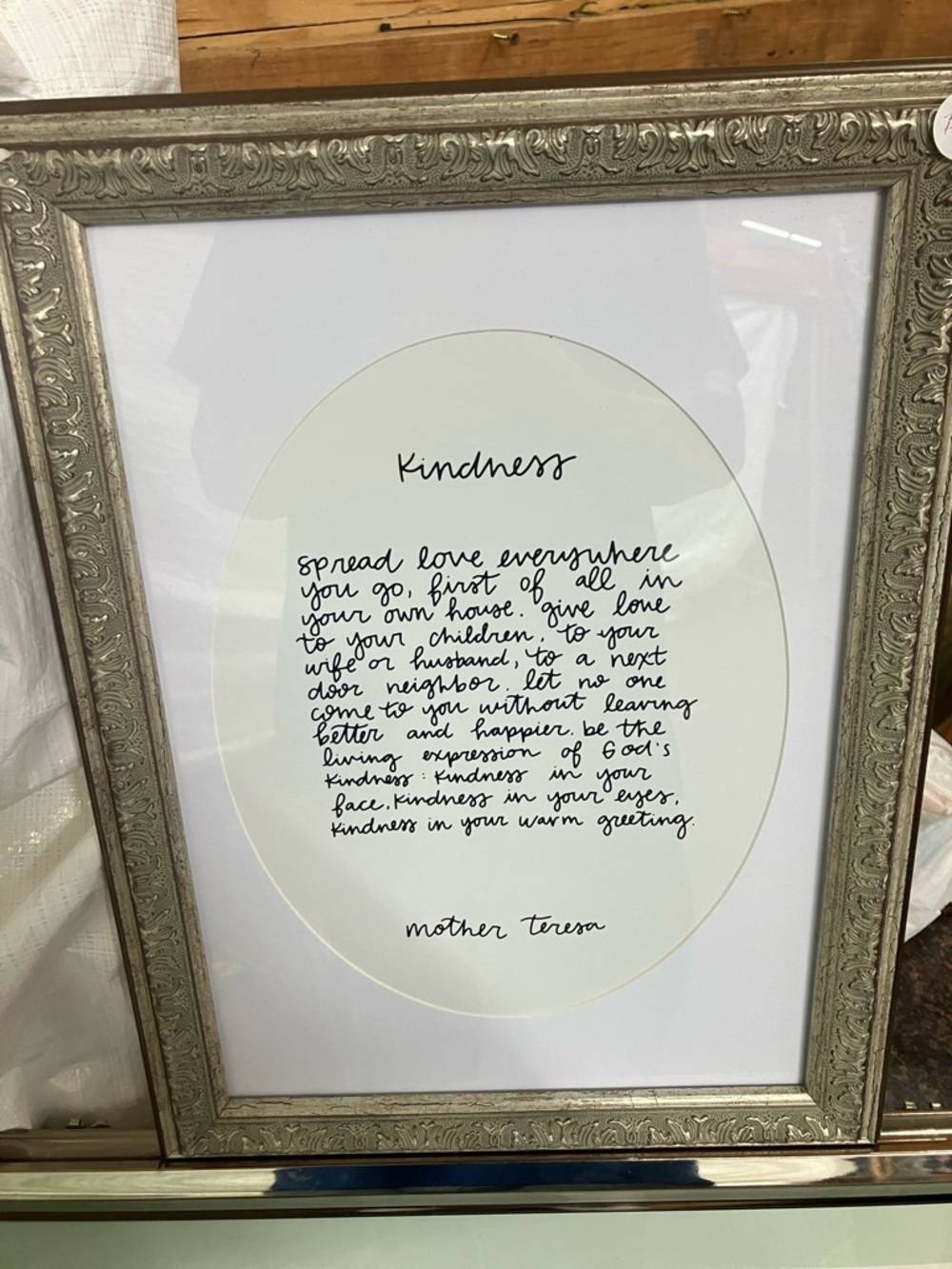 Kindness Scripted Wall Art Framed Print - Silver